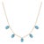 Swiss Blue Topaz Station Necklace | 925 Sterling Silver Dangling Gemstone Necklace For Sale