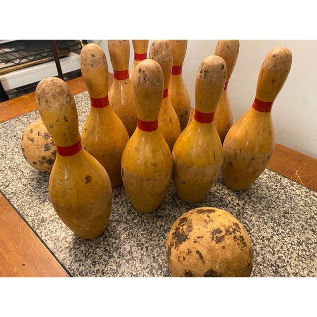 Vintage Table Top 10 Pin Bowling Set - 12 Pieces For Sale - Image 9 of 10