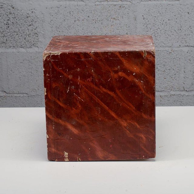 Brown Lacquered Cube with Freestanding Base For Sale - Image 8 of 8