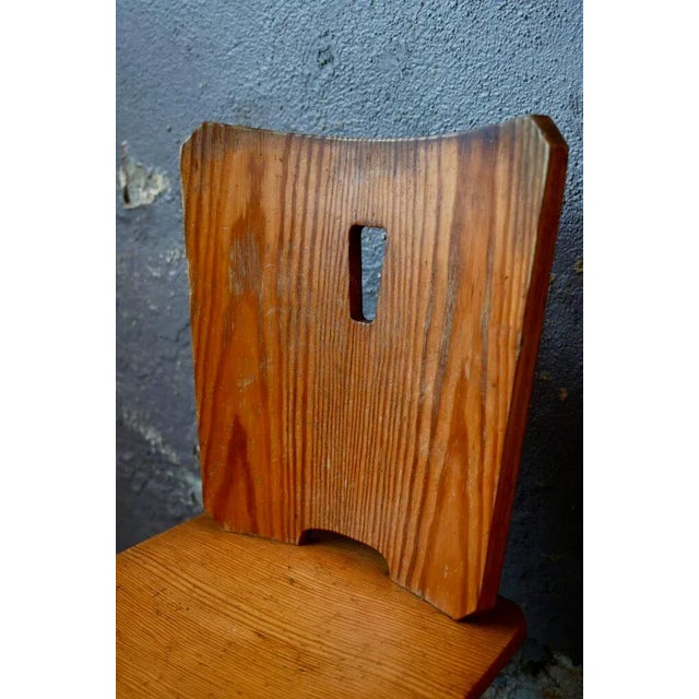 Wood Set of Brutalist Side Chairs, France, 1970s For Sale - Image 7 of 9