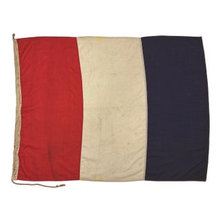 Large Vintage Sewn Nautical Signal Flag For Sale