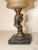 19th Century Antique Figural Lady Bust Oil Lamp Glass Font Gilded Metal Cast Iron Stand For Sale - Image 5 of 10