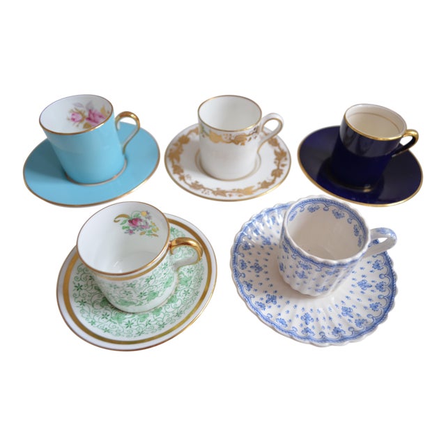 English Demitasse Espresso Cups & Saucers Collection Set of 5 Chairish