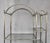 Vintage Brass Étagère Arched Glass Display Shelf With Three + Four Shelves For Sale - Image 4 of 9