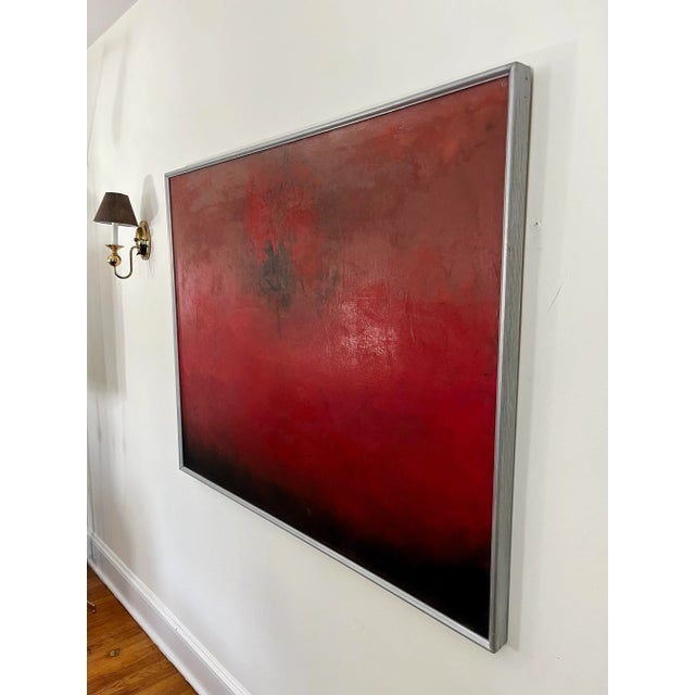 Contemporary Mid Century Contemporary Abstract Painting on Canvas For Sale - Image 3 of 6