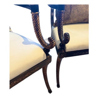 Rose Tarlow Chinoiserie Rope-Twist Armchairs – Pair For Sale