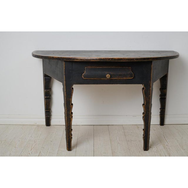 Antique Swedish Demi-Lune Console Table For Sale - Image 10 of 11