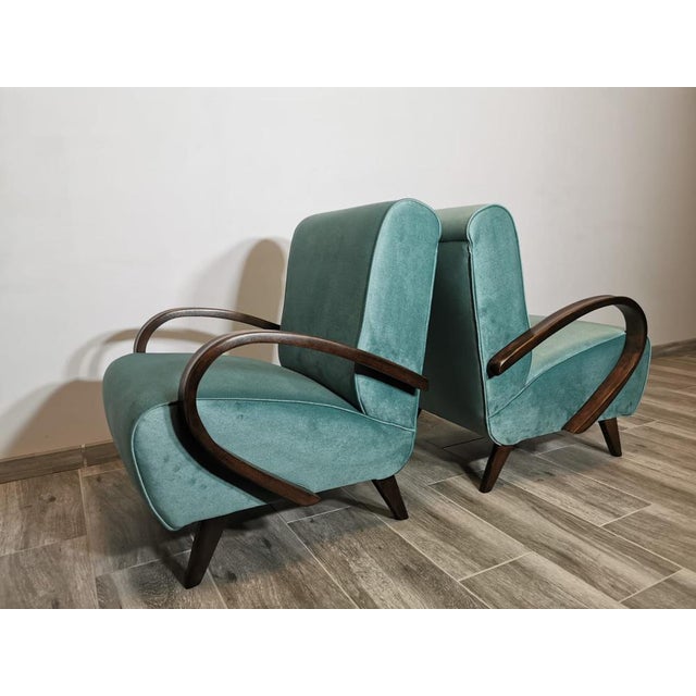 Wood Set of Armchairs by Jindrich Halabala, 1940s For Sale - Image 7 of 14