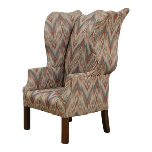 Chippendale Flame Stitched Childs Size Wingback Easy Chair