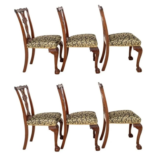 Chippendale Style Mahogany Side Chairs, Ca. 1900, Set of 6 For Sale - Image 9 of 10