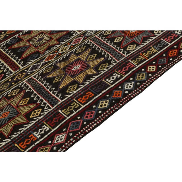 1950s Vintage Kilim Tribal Rug in Black, Multicolor Geometric by Rug & Kilim For Sale In New York - Image 6 of 7