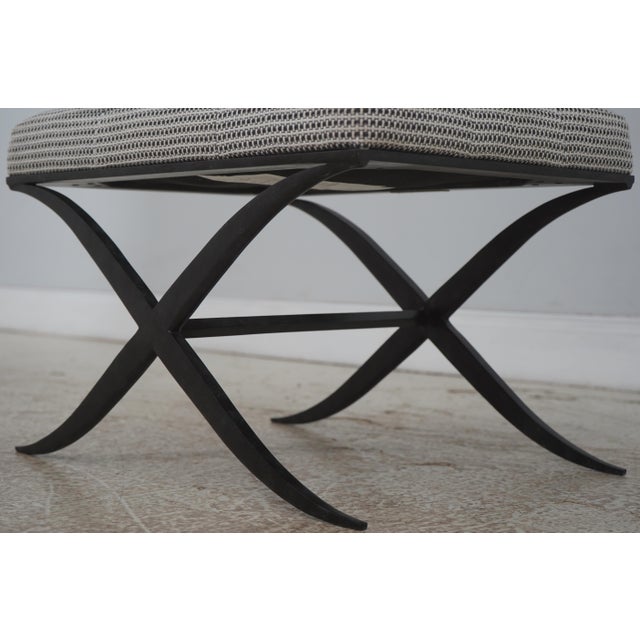Theodore Alexander Pair of Iron Base Ottomans For Sale In Philadelphia - Image 6 of 13
