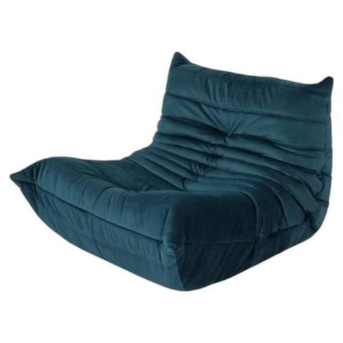2000 - 2009 Togo Lounge Chair in Teal Velvet by Michel Ducaroy for Ligne Roset For Sale - Image 5 of 6