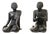 Unknown, Thai Monks, 1800s, Bronze and Terracotta, Set of 2 For Sale