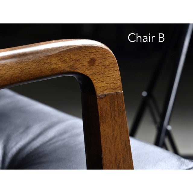 Pair of Otto Gerdau Italian 1950s Lounge Chairs in New Black Leather For Sale - Image 18 of 18