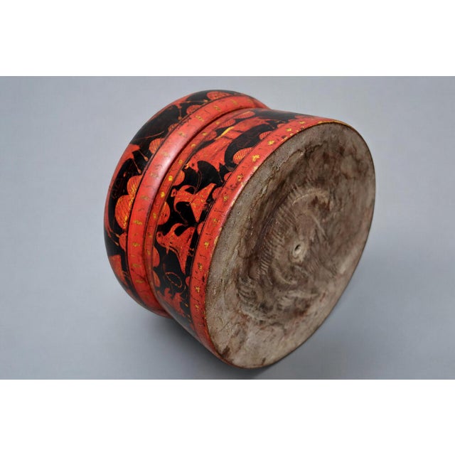 Vintage Handpainted Wooden Lacquerware Spice Box,, 1950s For Sale - Image 10 of 13
