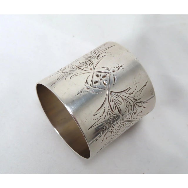 Large Antique American Victorian Engraved "Ellen" Sterling Silver Napkin Ring For Sale - Image 9 of 13