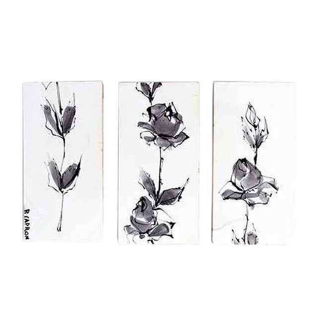 Ceramic Tile Triptych by Roger Capron, Set of 3 For Sale