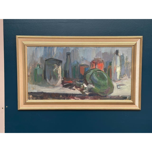 Jerzy Luczak, Hat and Bottles, 1960s, Oil on Canvas, Framed For Sale - Image 12 of 18