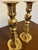Pair of Antique English Brass Beehive & Diamond Candlesticks For Sale - Image 4 of 4