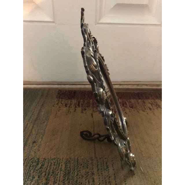 Brass Antique Solid Brass Rococo Style Table Top Mirror For Sale - Image 8 of 8