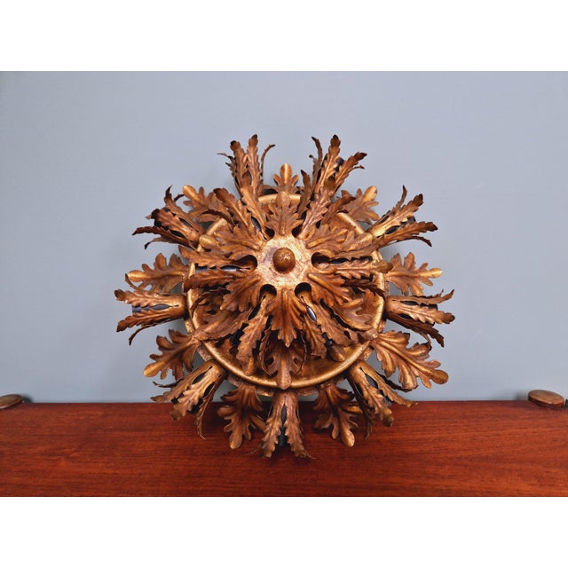 Large Gold Metal Ceiling Light from Banci Firenze, Italy, 1960s For Sale - Image 14 of 16