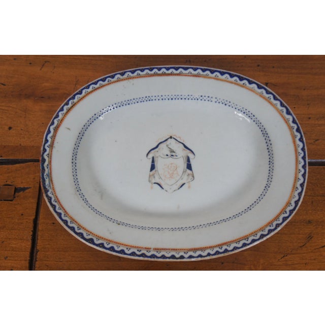 Antique 18th Century Chinese Export Qianlong Armorial Federal Porcelain China Set- 7 Pieces For Sale - Image 9 of 13