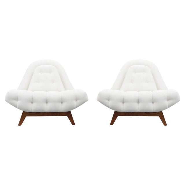Wood Adrian Pearsall 'Gondola' Button-Tufted Chairs for Craft Associates - A Pair For Sale - Image 7 of 7