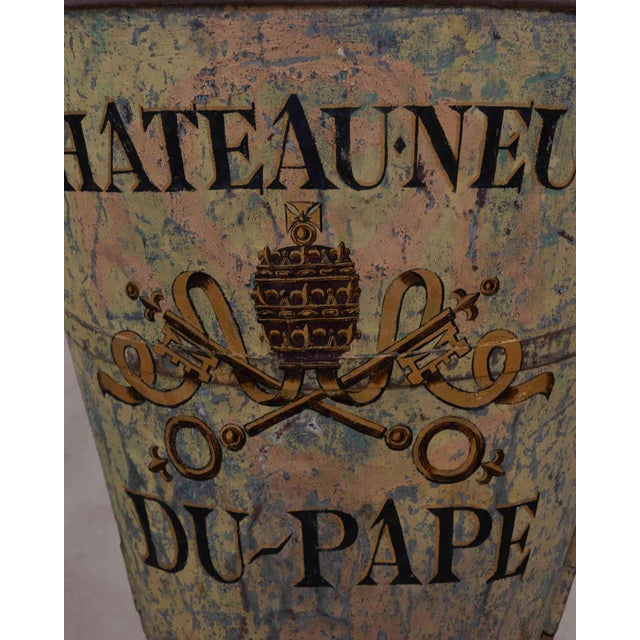 French French Painted Grape-Picking Hod, Iron, Circa 1900, Rustic Decor For Sale - Image 3 of 9