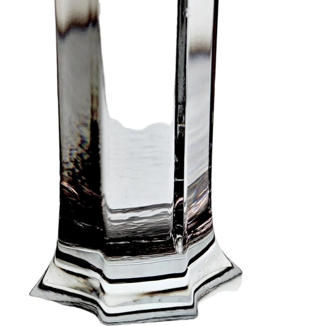 Heisey Light Candlestick Holders Pair Classic Line #19 For Sale - Image 4 of 12