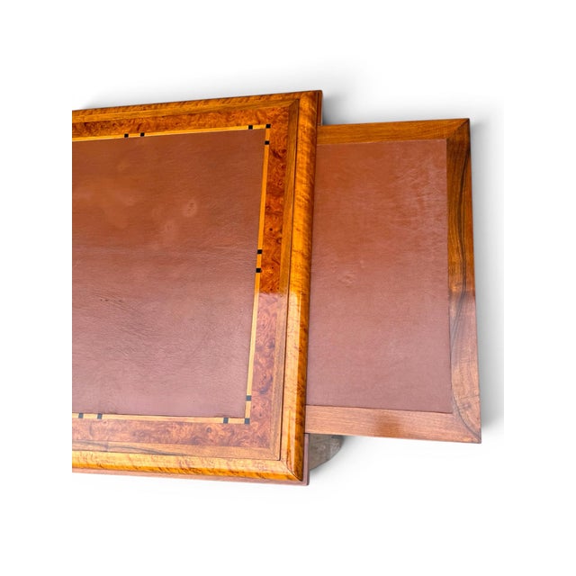 1920s French Art Deco Desk With Finely Inlaid Leather Top For Sale - Image 13 of 15