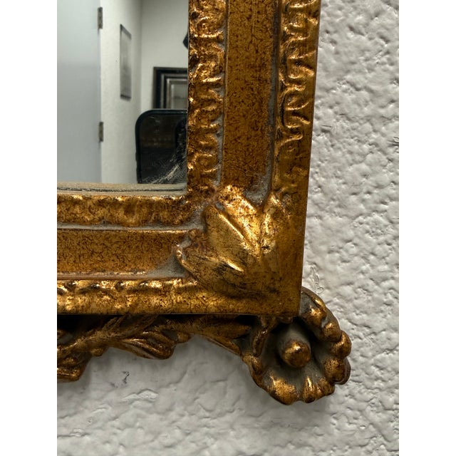 Gold Italian Cherubs With Festoon Wall Mirror For Sale - Image 8 of 12