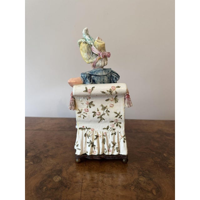 Blue Antique Victorian Musical Figures, 1880, Set of 2 For Sale - Image 8 of 13