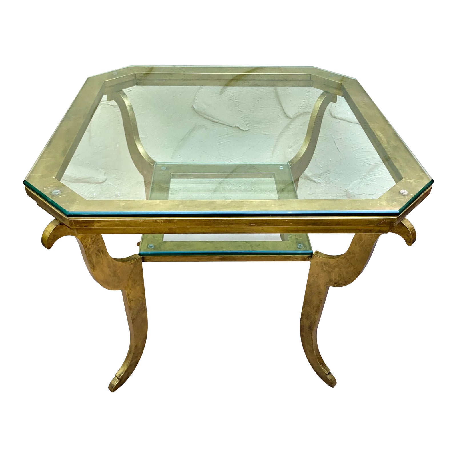 Octagon Shape Gilt Metal Center Table | Chairish