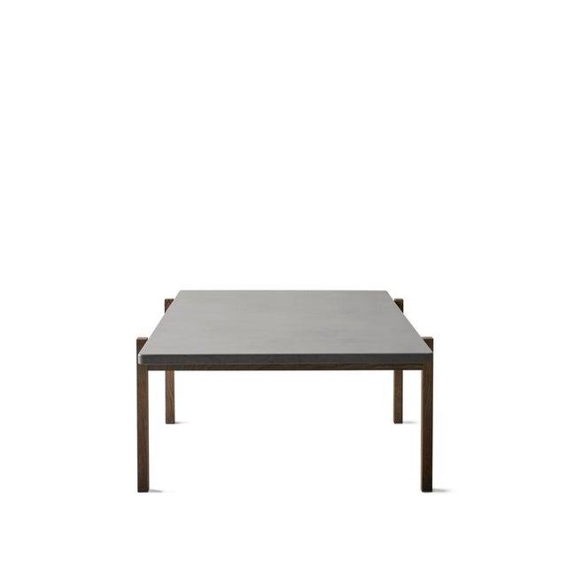 Not Yet Made - Made To Order Eugene Dark Concrete Top and Dark Oak Legs Coffee Table by Eberhart Furniture For Sale - Image 5 of 6