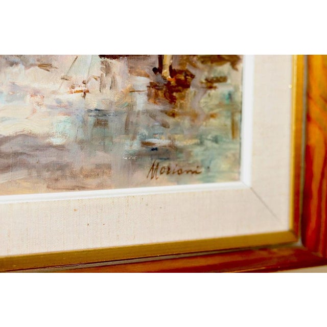 Mid-Century Modern Moriani, City Street Scene, 1960s, Oil on Canvas For Sale - Image 3 of 10