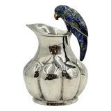 1970s Los Castillo Taxco Silver Plate & Lapis Parrot Pitcher For Sale