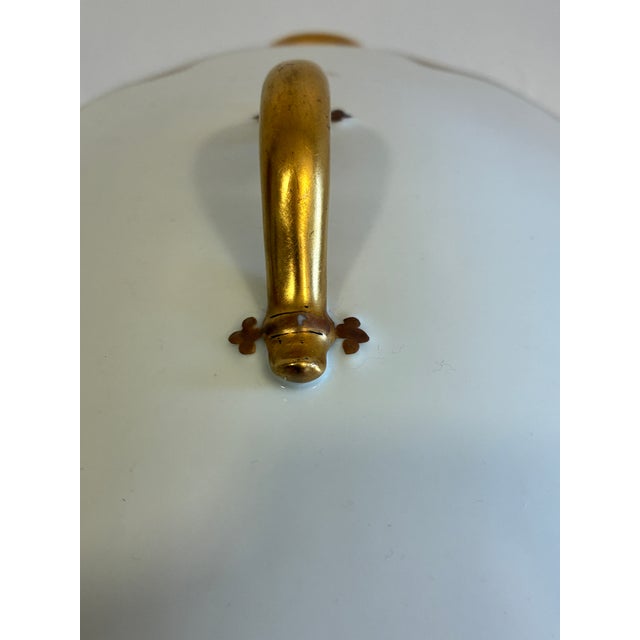 White Vintage Haviland & Co. Limoges Gold Gilt Covered Vegetable Tureen For Sale - Image 8 of 12