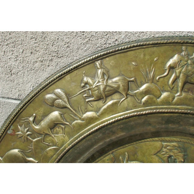 Burnt Umber Indian Brassy Elephant Tray 30" Diameter For Sale - Image 8 of 15
