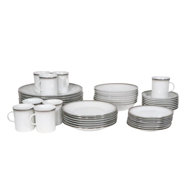 Mid 20th Century Mid 20th Century Service for 8 Rosenthal Evensong Mid Century Evensong Silver Rom Fine China For Sale - Image 5 of 18