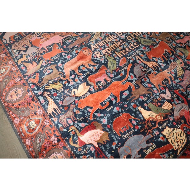 A crazy late 20th-century one-of-a-kind Animal motif rug. It seems like every animal you can think of is in this rug....