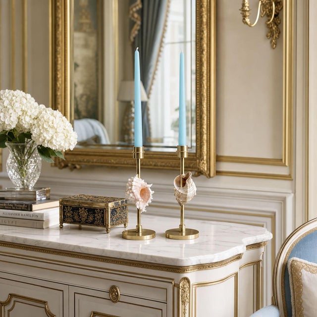 Brass Candlesticks Shells Seashells For Sale - Image 15 of 15