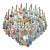 Huge Scenographic Multicolor "Drops" Murano Glass Chandelier by Simoeng For Sale