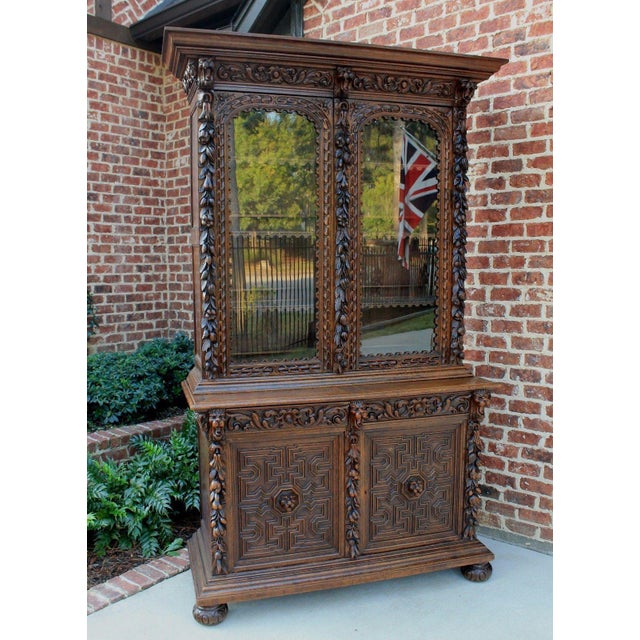 Antique French Oak 19th Century Black Forest Gothic Jacobean Hunt