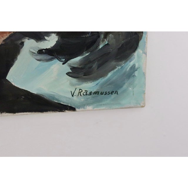 V. Rasmussen, Reclining Nude, 1950s, Oil on Canvas For Sale - Image 7 of 10