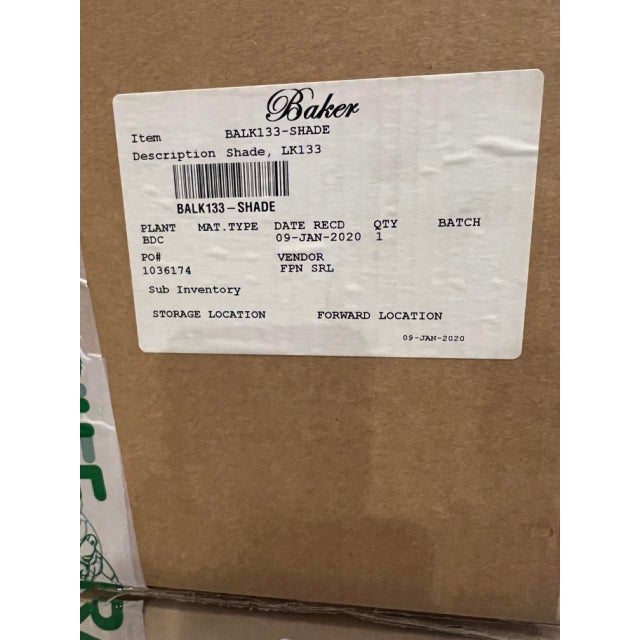 Baker Larimar Table Lamp, Satin Nickel Finish & Alabaster With White Linen Drum Shade For Sale - Image 16 of 18