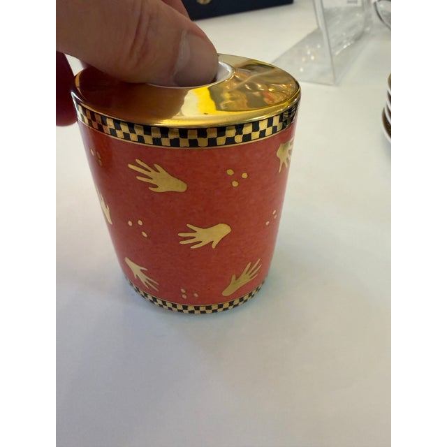 Metal Bulgari Rosenthal Porcelain Candleholders Mani Al Vento Collection Late 20th Century a Pair For Sale - Image 7 of 8
