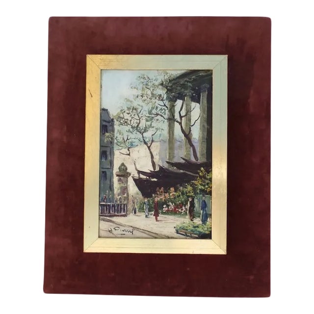 1960s Parisian Street Scene Oil Painting, Framed For Sale