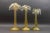 Murano Mid 20th Century Signed Murano Italy Gold Fleck Glass Palm Tree Candlestick Candleholders- Set of 3 For Sale - Image 4 of 9