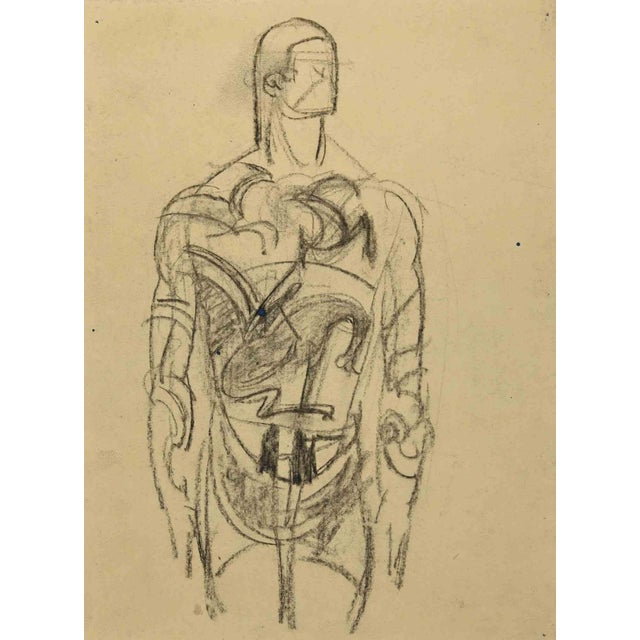 Man-Machine is an original drawing in pencil realized by Louis Durand in the Early 20th Century. In good conditions. The...